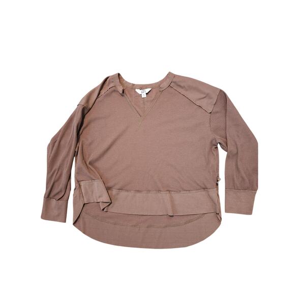 Joy Lab Tops - Joy Lab Brown Ribbed Layered Sweatshirt Top Medium Athleisure